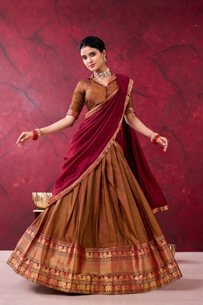 Narayanpet Cotton Silk Readymade Dhavani / Half Saree Collection – 99 AED