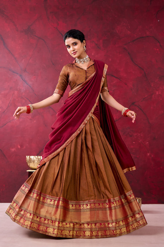 Narayanpet Cotton Silk Readymade Dhavani / Half Saree Collection – 99 AED