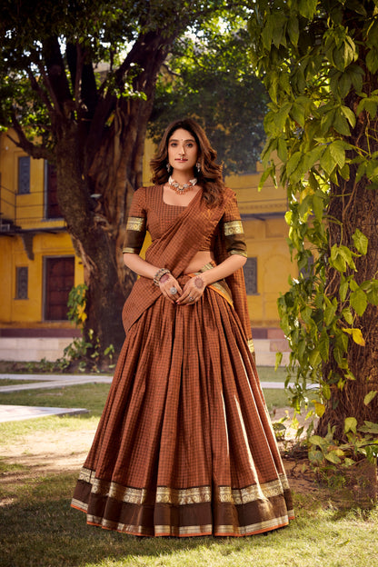 Chettinad Cotton Readymade Dhavani / Half Saree Collection – 129 AED