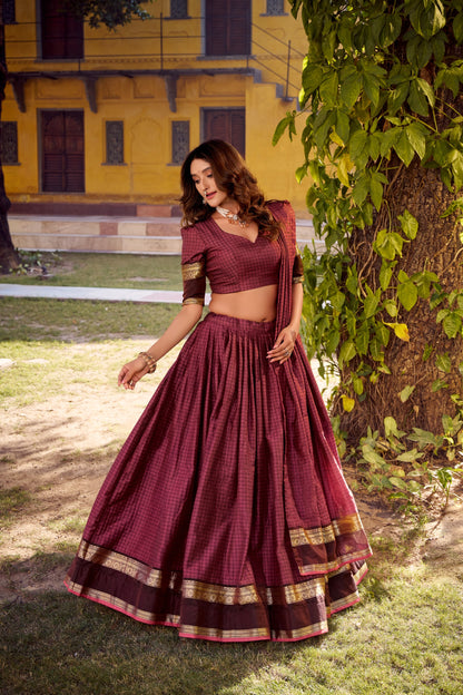 Chettinad Cotton Readymade Dhavani / Half Saree Collection – 129 AED