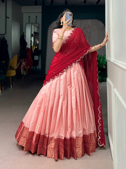 Cotton Silk Readymade Dhavani / Half Saree Collection – 99 AED