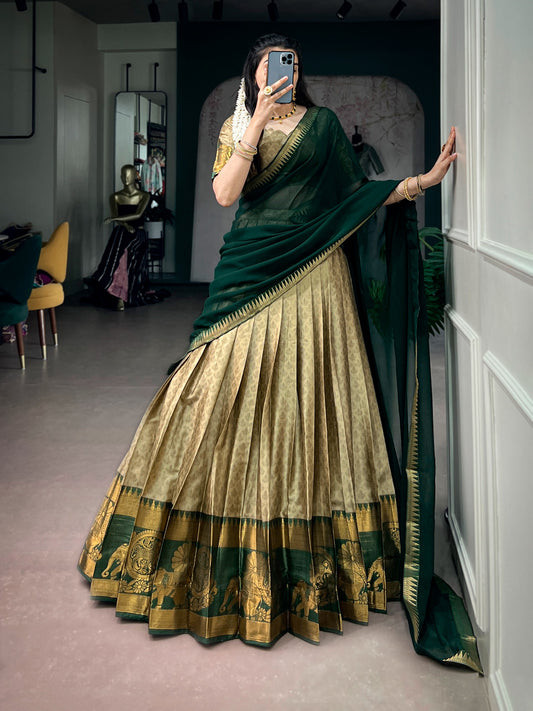 Cotton Silk Readymade Dhavani / Half Saree Collection – 110 AED
