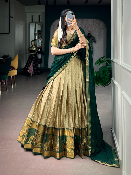 Cotton Silk Readymade Dhavani / Half Saree Collection – 110 AED