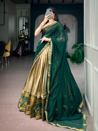 Cotton Silk Readymade Dhavani / Half Saree Collection – 110 AED