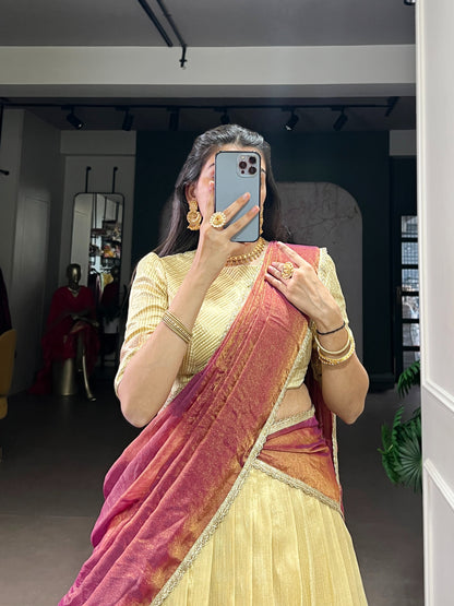 Duphion Silk Readymade Dhavani / Half Saree Collection – 115 AED