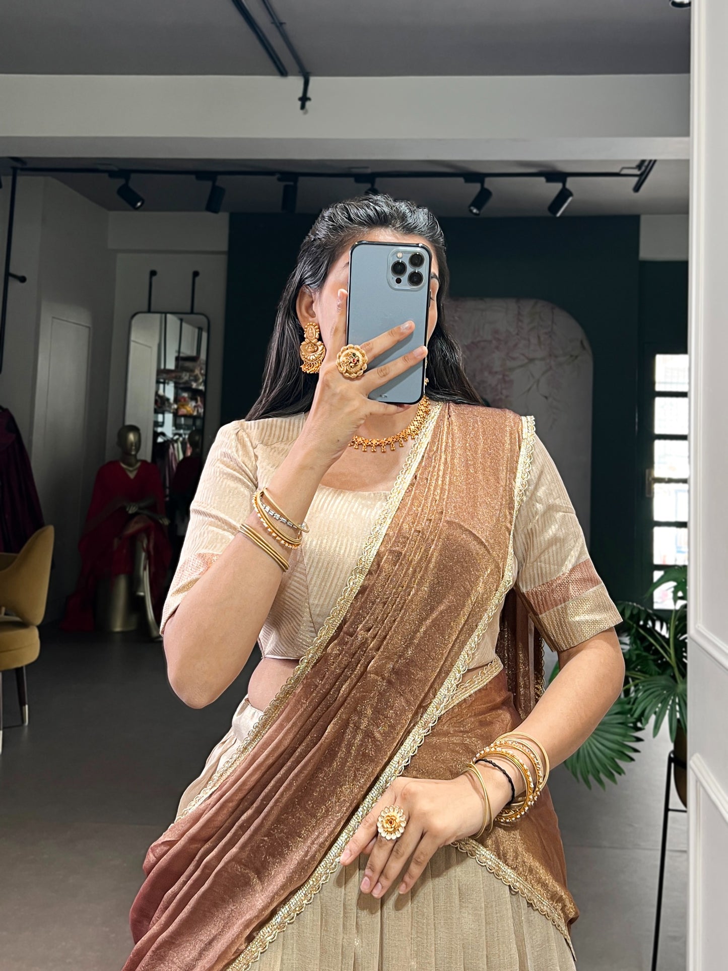 Duphion Silk Readymade Dhavani / Half Saree Collection – 115 AED