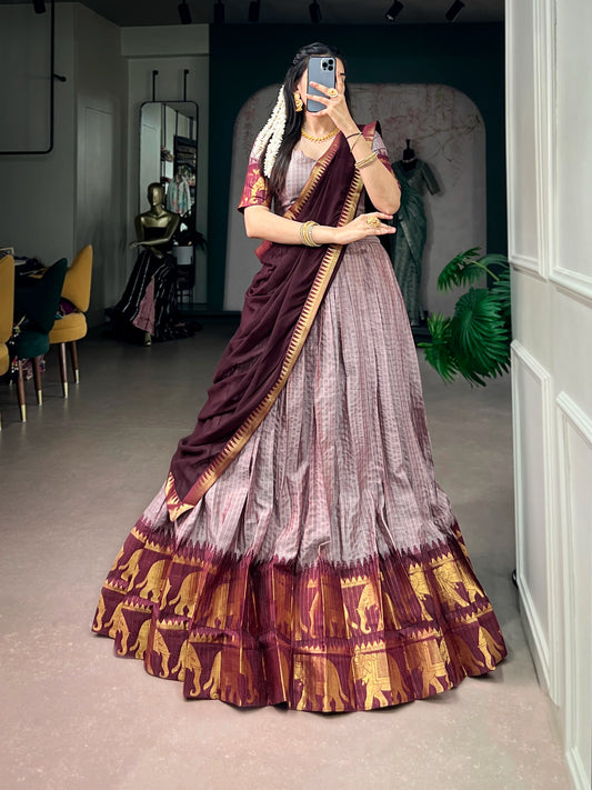 Cotton Silk Readymade Dhavani / Half Saree Collection – 99 AED