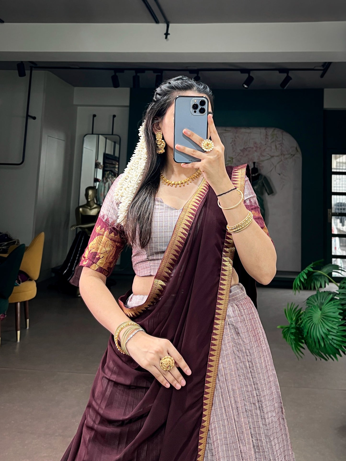 Cotton Silk Readymade Dhavani / Half Saree Collection – 99 AED