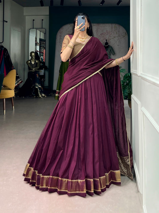 Chanderi Silk Readymade Dhavani / Half Saree Collection – 115 AED