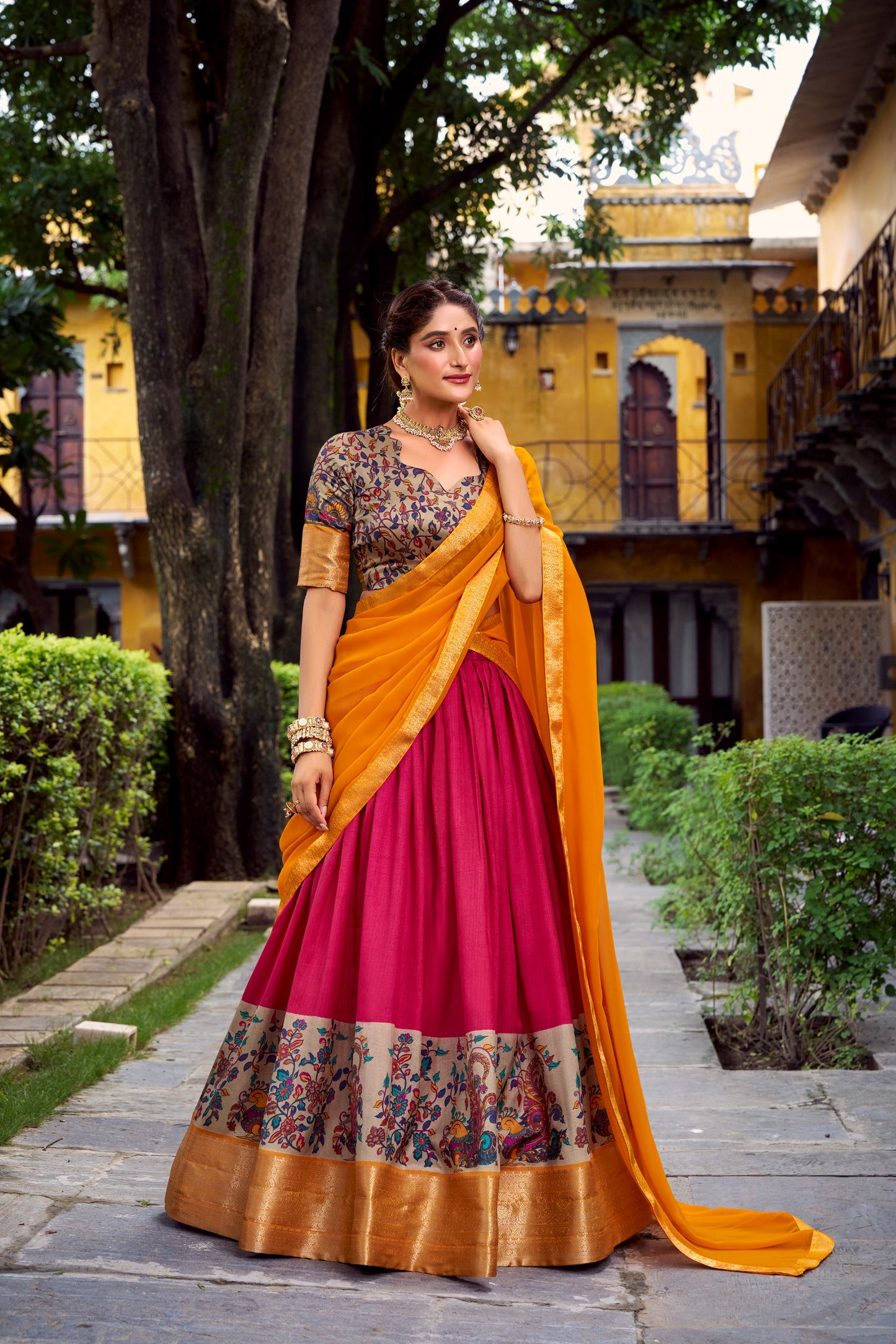 Dola Silk Readymade Dhavani / Half Saree Collection – 99 AED