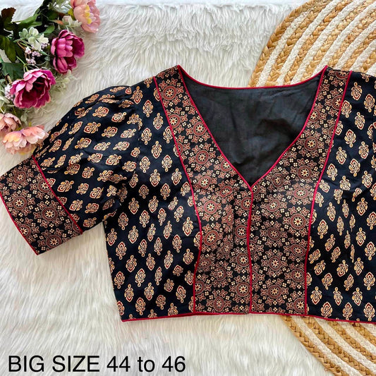 Readymade Ajrakh Cotton Plus Size Blouse – 50 AED