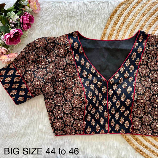 Readymade Ajrakh Cotton Plus Size Blouse – 50 AED