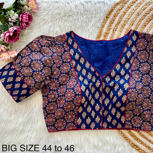 Readymade Ajrakh Cotton Plus Size Blouse – 50 AED