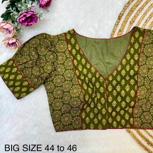 Readymade Ajrakh Cotton Plus Size Blouse – 50 AED