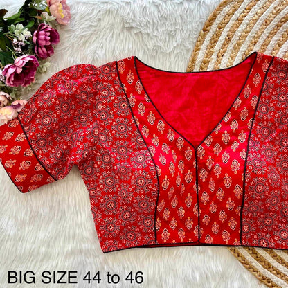 Readymade Ajrakh Cotton Plus Size Blouse – 50 AED