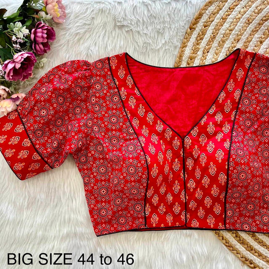 Readymade Ajrakh Cotton Plus Size Blouse – 50 AED