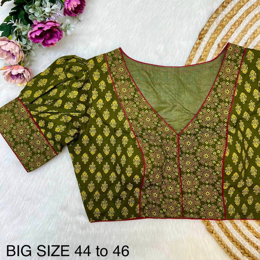 Readymade Ajrakh Cotton Plus Size Blouse – 50 AED