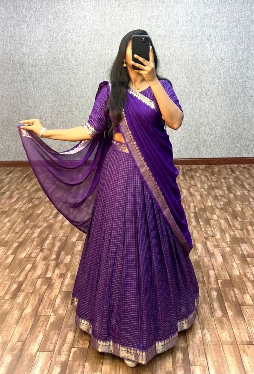 Viscose Readymade Dhavani / Half Saree Collection – 115 AED