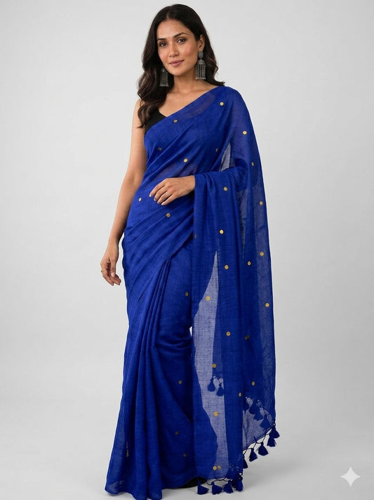 Khadi Cotton Saree with Gini Sequence Work – 65 AED