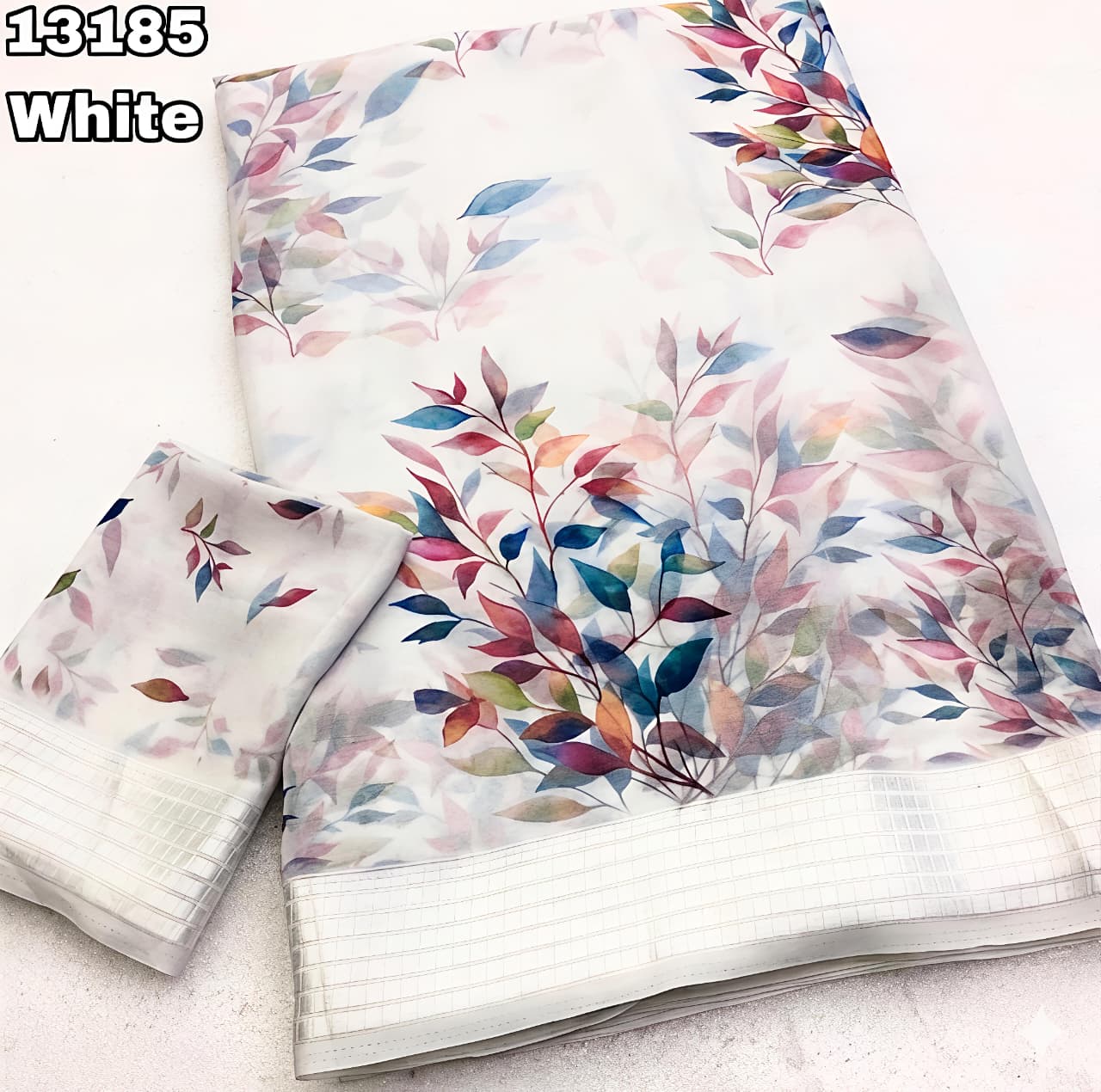Soft Georgette Chiffon Floral Saree with Weaving Borders – 69 AED