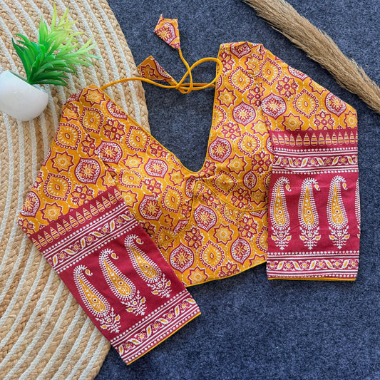 Ajrakh Cotton Readymade Blouse – 50 AED