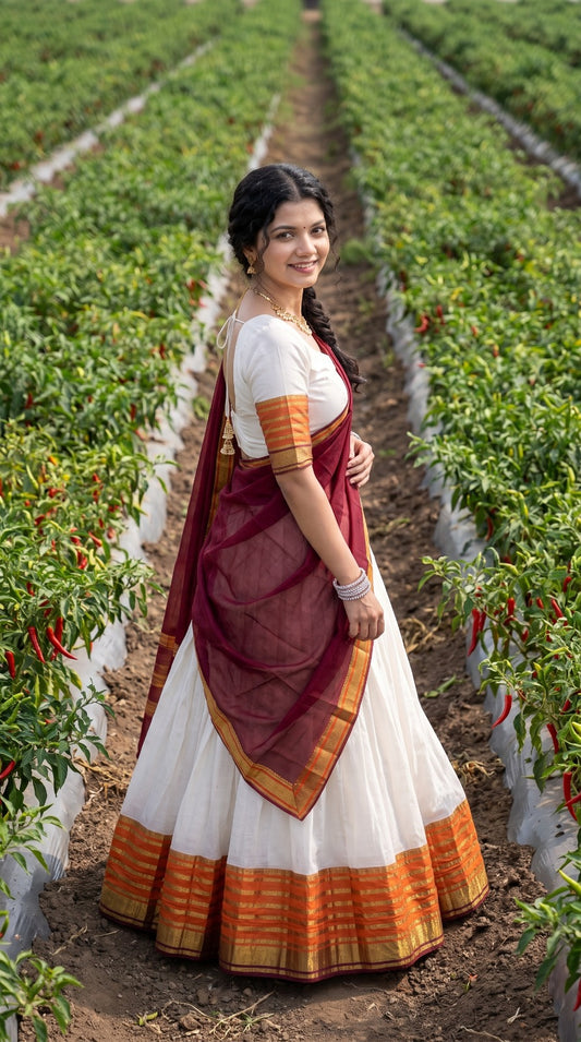 Mul Chanderi Cotton Readymade Dhavani Collection – 99 AED