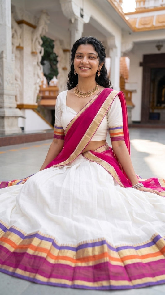 Mul Chanderi Cotton Readymade Dhavani Collection – 99 AED
