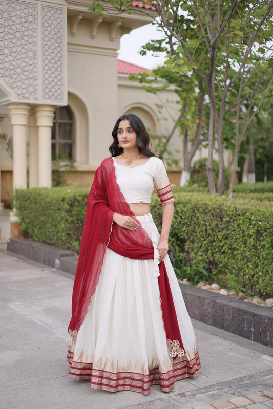 Viscose Jacquard Silk Readymade Dhavani / Half Saree Collection – 139 AED