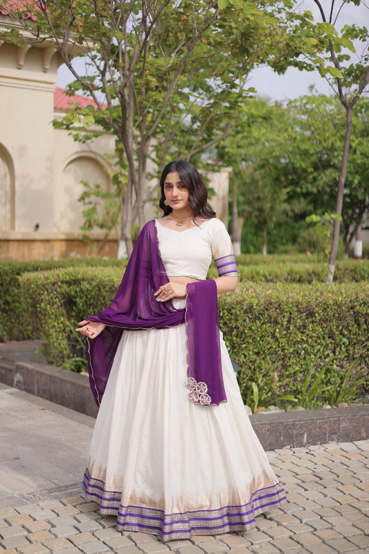 Viscose Jacquard Silk Readymade Dhavani / Half Saree Collection – 139 AED