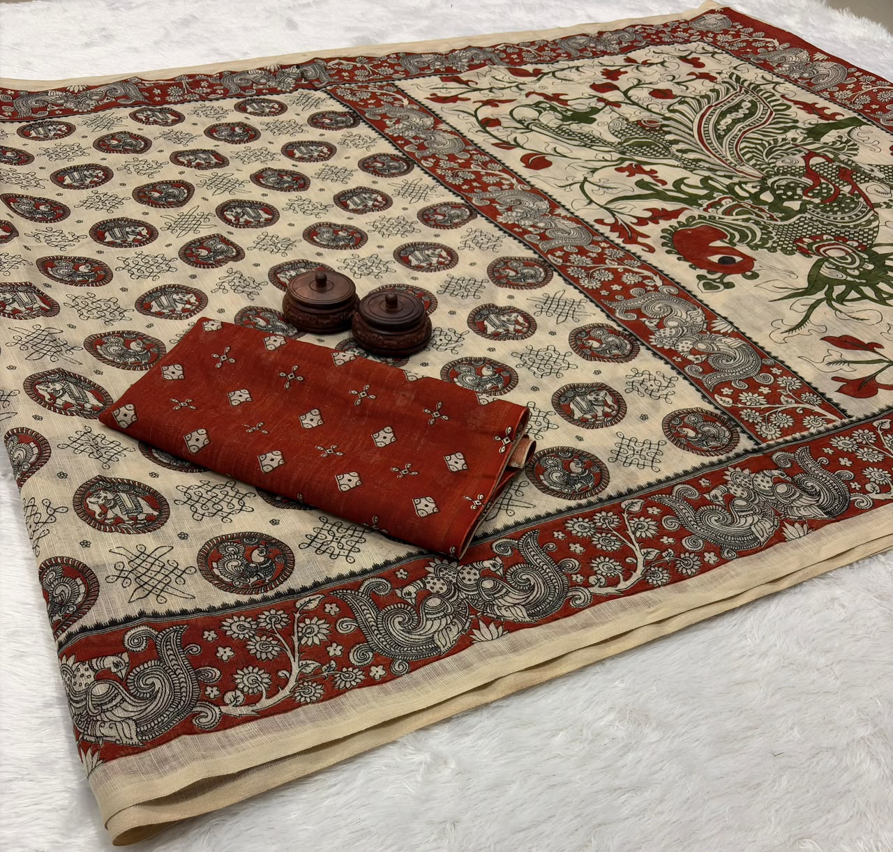Linen Slub Cotton Saree – 59 AED