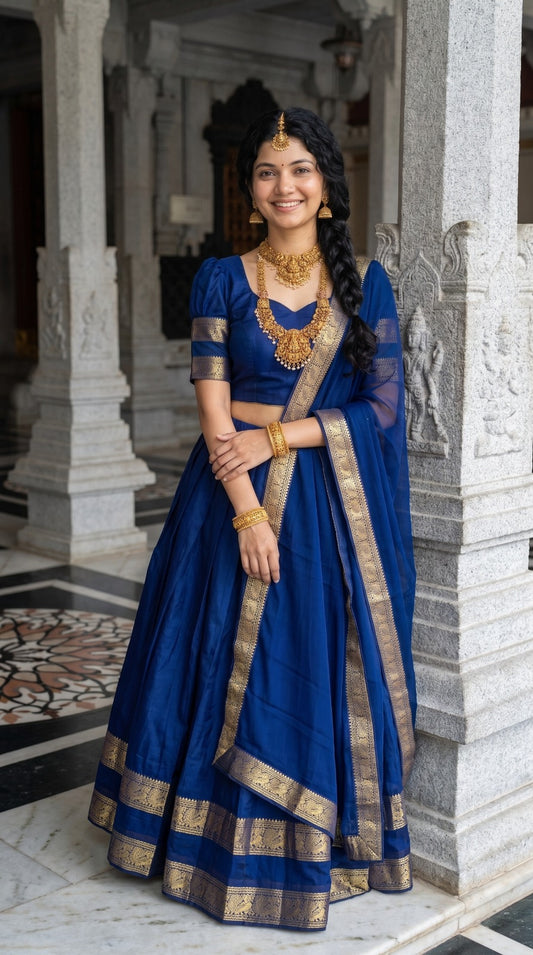 Cotton Silk Readymade Dhavani / Half Saree Collection – 99 AED