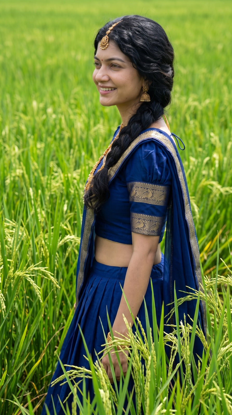 Cotton Silk Readymade Dhavani / Half Saree Collection – 99 AED