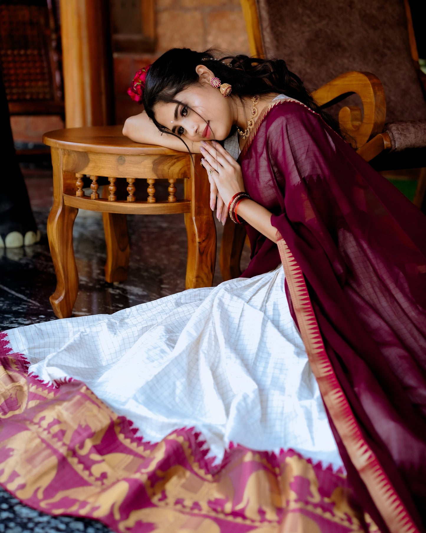 Jacquard Cotton Silk Readymade Dhavani / Half Saree Collection – 99 AED