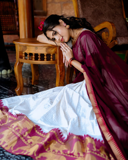 Jacquard Cotton Silk Readymade Dhavani / Half Saree Collection – 99 AED