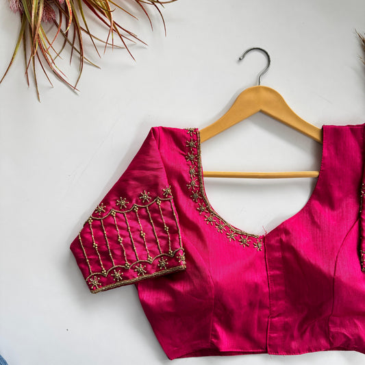 Soft Silk Handcrafted Beadwork Readymade Blouse – 79 AED