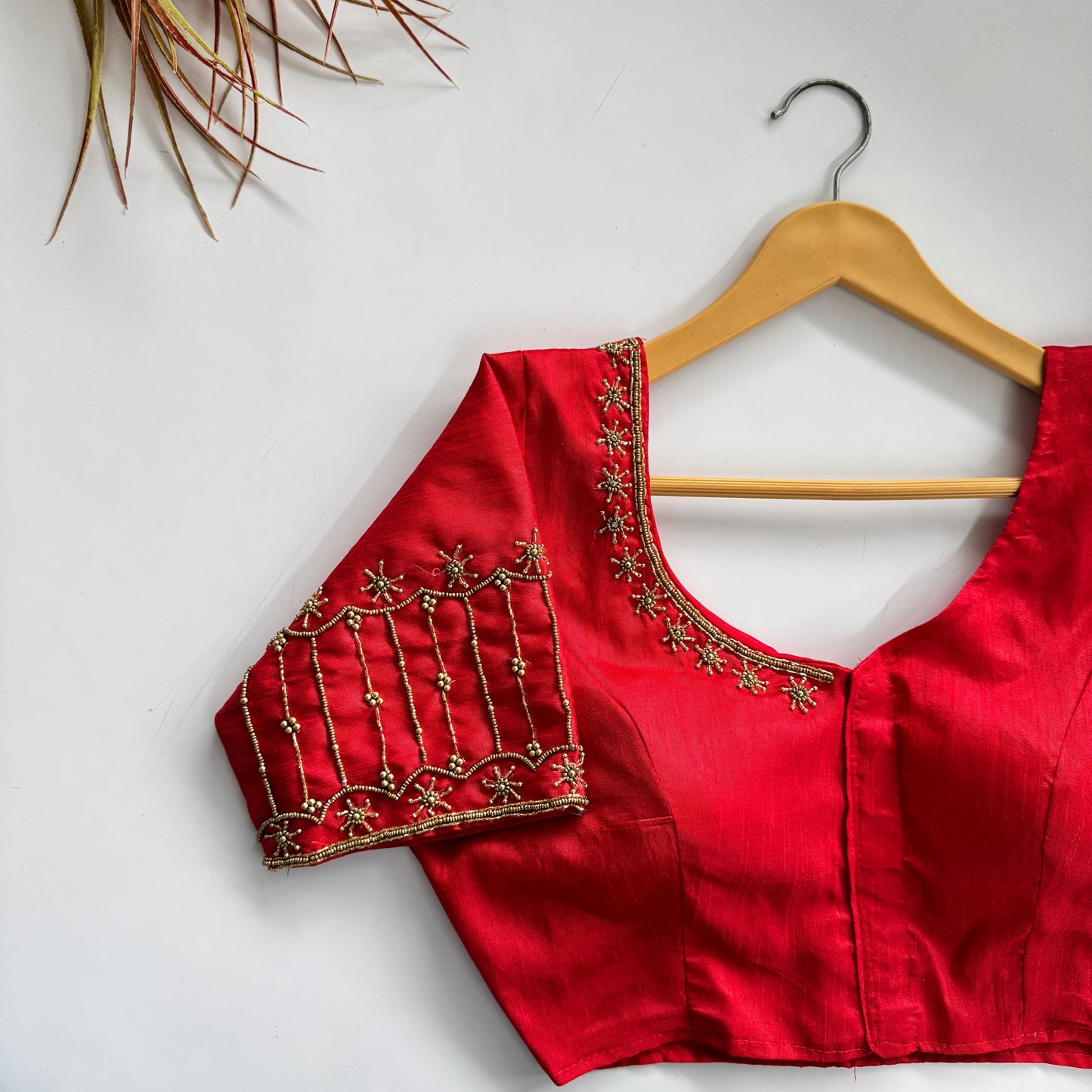 Soft Silk Handcrafted Beadwork Readymade Blouse – 79 AED
