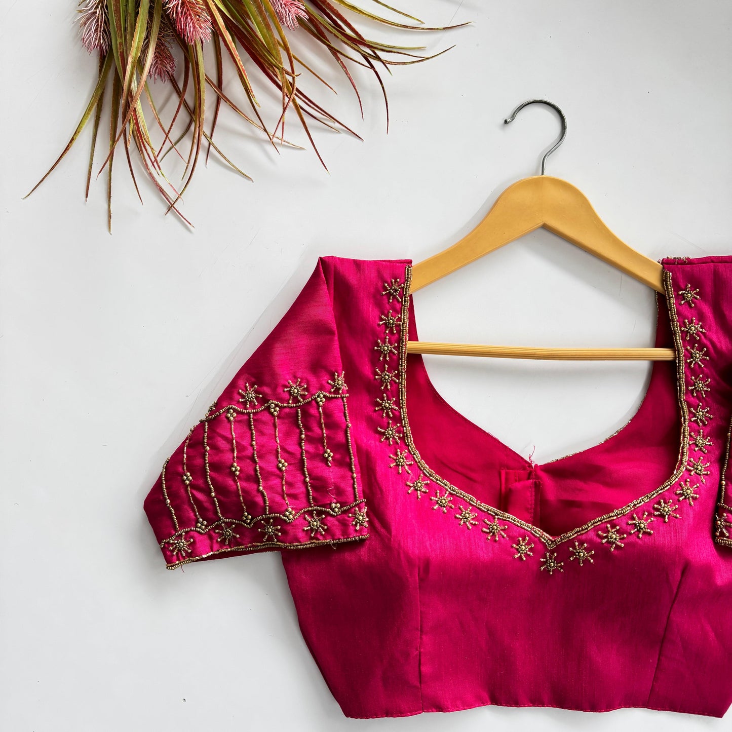 Soft Silk Handcrafted Beadwork Readymade Blouse – 79 AED