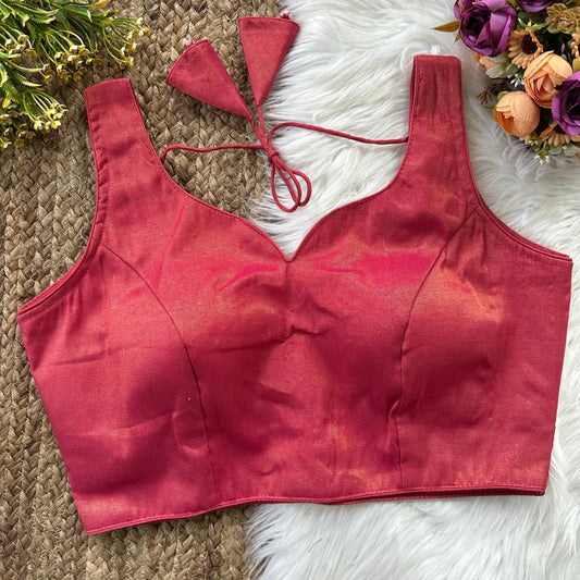 Soft Semi Silk Sweetheart Neck Readymade Blouse – 39 AED