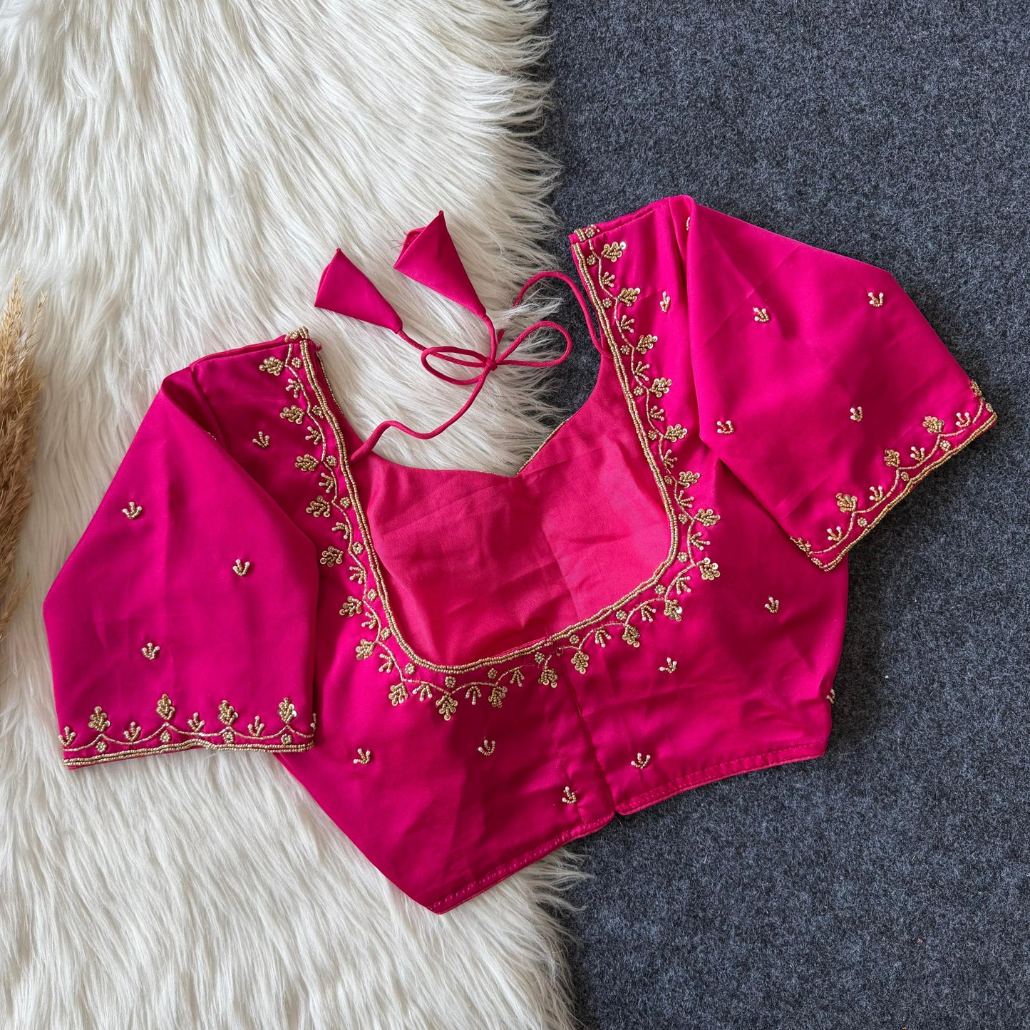 Handcrafted Beadwork Readymade Blouse – 89 AED
