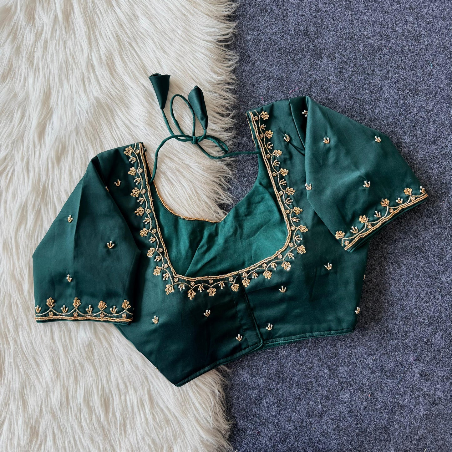 Handcrafted Beadwork Readymade Blouse – 89 AED