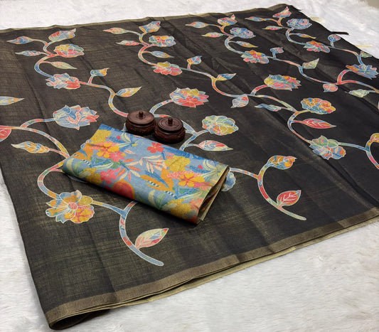 Erode Tissue Silk Saree with Printed Blouse – 69 AED