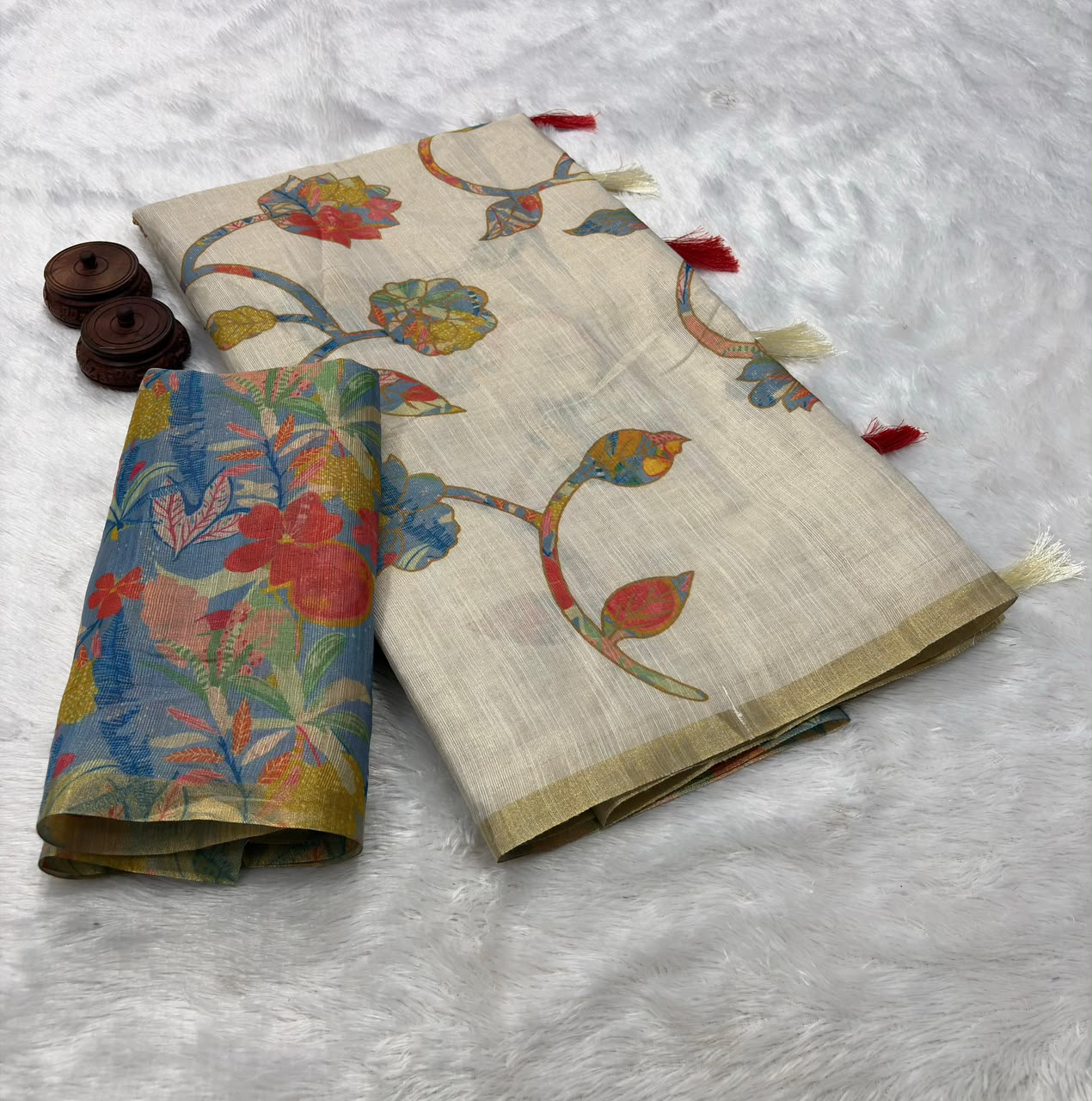 Erode Tissue Silk Saree with Printed Blouse – 69 AED