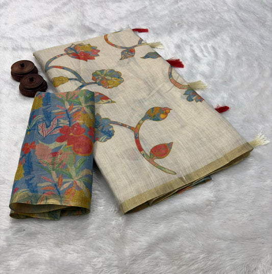 Erode Tissue Silk Saree with Printed Blouse – 69 AED