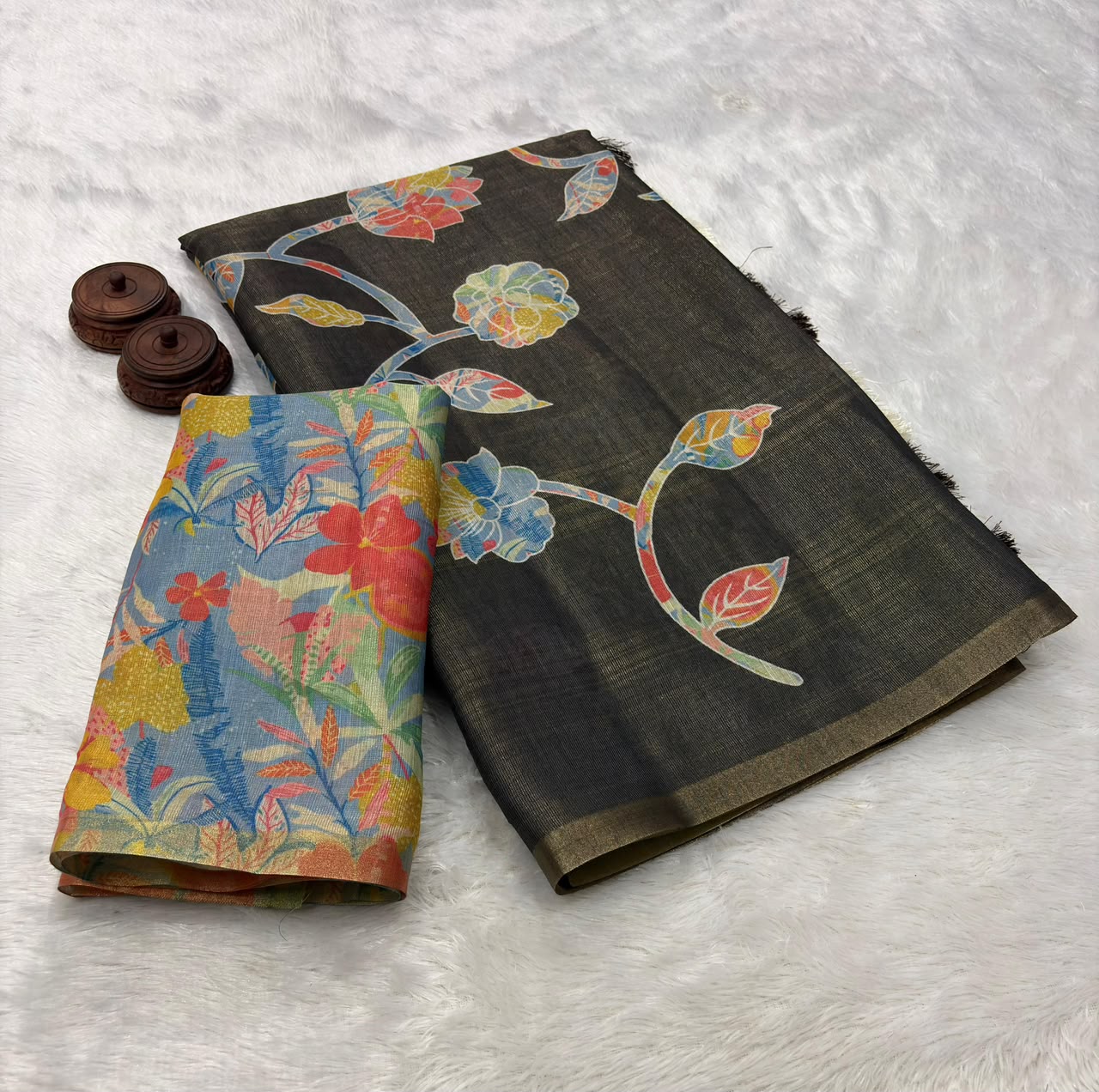 Erode Tissue Silk Saree with Printed Blouse – 69 AED