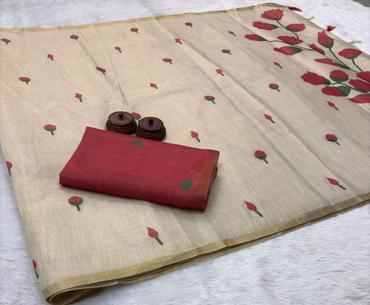 Erode Tissue Silk Saree with Printed Blouse – 69 AED