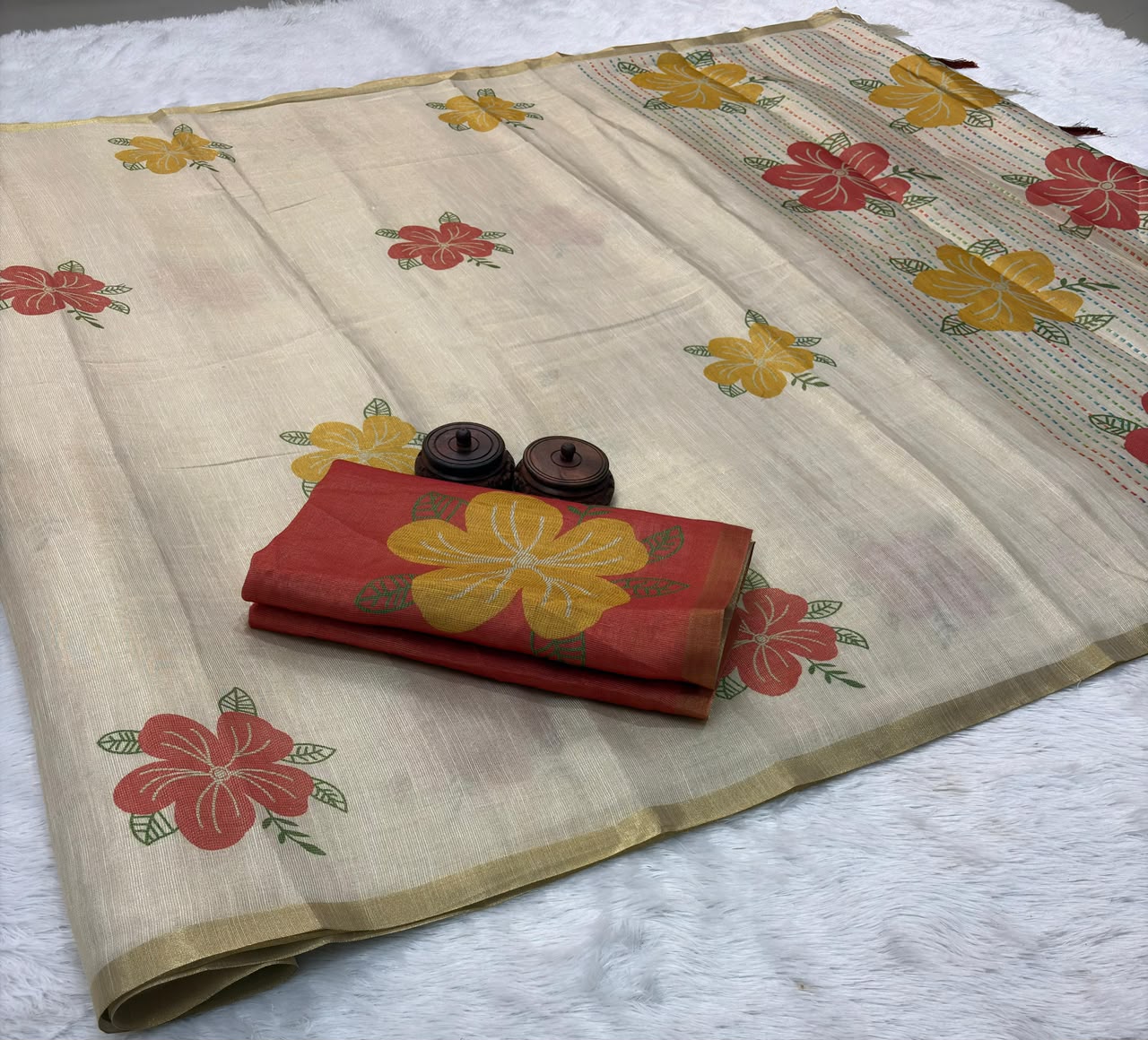 Erode Tissue Silk Saree with Printed Blouse – 69 AED