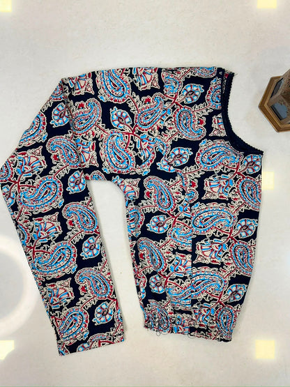 5501 - Elastic Long Sleeve Stretchable Ajrakh Blouse – 39 AED