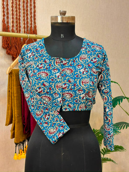 5501 - Elastic Long Sleeve Stretchable Ajrakh Blouse – 39 AED