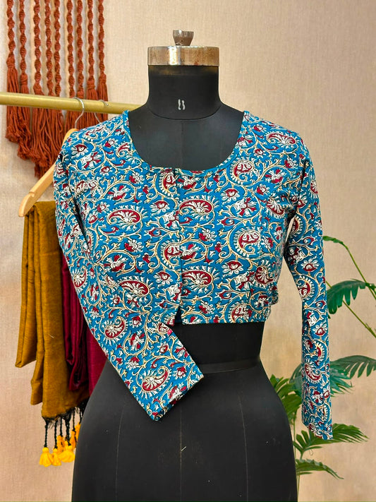 5501 - Elastic Long Sleeve Stretchable Ajrakh Blouse – 39 AED