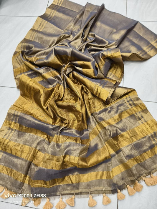 Mul Tissue Saree with Golden Zari – 99 AED